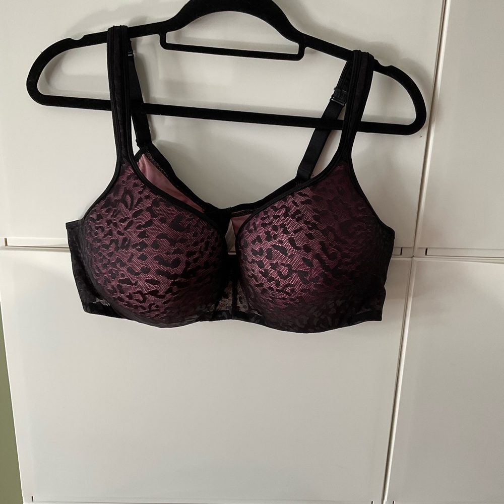 Deesse Lingerie Black and Pink Full Coverage Bra